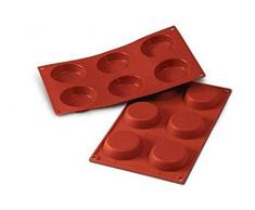 Silikomart 20.046.00.0060 SF046 Moule Forme Flan 6 Cavités Silicone Terre Cuite