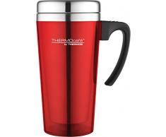 THERMO ThermoCafé Mug Voyage Translucide, Plastique, Rouge translucide, 420 ML