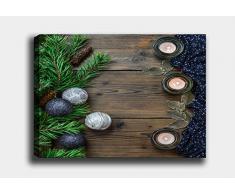 Bonamaison Peinture sur toile, multicolore, 70 x 100 cm - Conçu et fabriqué en Turquie