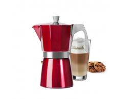 IBILI 623202 Cafetiere Expresso Evva, Aluminium, Rouge, 11 x 9 x 15 cm