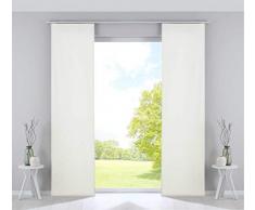 Lot de 2 Rideaux occultants Milano - en Velours Opaque - avec Barres lestées - 100 % Polyester - Crème - 245 x 60 cm