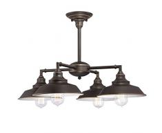 Westinghouse Lighting 6343340 Éclairage Westinghouse 63433 Luminaire de plafond à montage semi-encastré/Chandelier dintérieur à quatre lampes Iron Hill, finition bronze huilé à reflets, Plastic