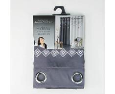 douceur dintÃ©rieur rideau a oeillets 140x260 cm polyester indila top anthracite/naturel