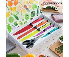 InnovaGoods IG812867 Ensemble de couteaux en céramique et ciseaux Swiss·Q Fashion(6 pièces) Multicolore