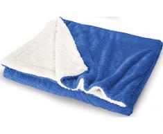 Le linge de Jules Plaid Doux et Moelleux 130x170 cm - Bleu