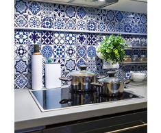 Sticker adhÃ©sifs carrelages | Sticker Autocollant Carreaux de Ciment - Autocollant carreau ciment mural salle de Bain et Cuisine 10 x 10 cm - 24 credence adhesif Eusebio