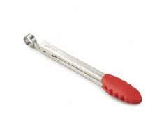 Zeal Silicone Non Scratch de Cuisine Mini Pince avec poignÃ©es en Acier Inoxydable, Rouge, 20Â cm