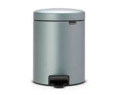 Brabantia 112942 Poubelle Ã PÃ©dale Newicon avec Seau en Plastique, 5 L - Menthe MÃ©tallique