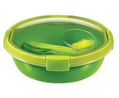 CURVER | Smart To Go assiette nomade 1L avec couverts, Vert, Smart, 19,8x19,8x8,1 cm