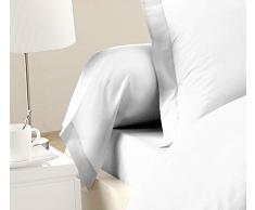 HOME LINGE PASSION Lot de 2 Taies de Traversin 85X185 cm, 57 Fils 100% COTON, Blanc