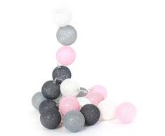 THE HOME DECO LIGHT LA10055/WEB Guirlande DIntérieur Arlet, Plastique, Blanc, Violet, Gris