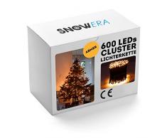 SnowEra - Guirlande lumineuse / Guirlande de Noël Galaxy 600 LED pour Intérieur & Extérieur avec Minuteur et Gradateur â Couleur LED : Ambre