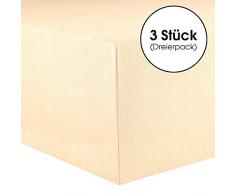 CelinaTex Lucina bébé Enfants Drap-Housse Berceau Lite Enfant Coton 3er-Set 60x120-70x140 cm Naturel