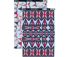 Kanban fanions Motif Union Jack en Brillants Die Cut dÃ©corations de Cartes et arriÃ¨re-Lot de 5