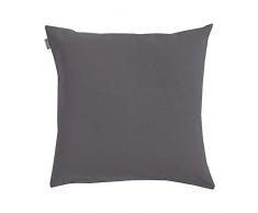 LINUM Annabell Housse de Coussin, Coton, Gris Fonce, 50 x 50 cm