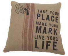 Ian Snow Housse de Coussin avec Inscription Take Your Place