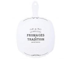 Easy Life 840DEGO Plateau Fromage, Porcelaine, Blanc, 37 x 25 x 1 cm