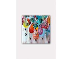 Bonamaison Horloge Murale en MDF, Multicolore, 30 x 30 cm