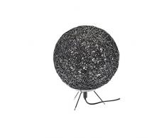 ZONS Lampe À Poser D20cm Boule Rafia 3 Couleurs Noir