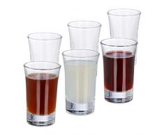 Relaxdays 10023422 Liqueur, Lot de 6, 4 cl, Verres à digestif, Expresso, schnaps, Shooters, Transparent
