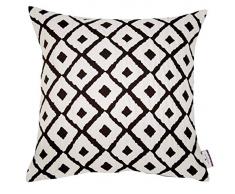 Tom Tailor T-Small Squares Enveloppe de Coussin Blanc/Noir Tissu Mixte Blanc/Noir 50 x 50 cm