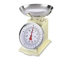Terraillon Balance de Cuisine, Tare Manuelle, Grand Cadran, Portée 5 kg, Tradition 500, Pop Crème