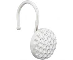 AmazonBasics Crochets pour rideau de douche Cercle martelé, Nickel