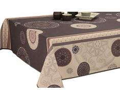 Le linge de Jules Nappe Anti-Taches Tzigane Gris - Taille : Rectangle 150x300 cm