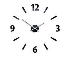 Modern Clock Klaus Black Horloge Murale Résine Acrylique, Noir, 75 x 75 cm