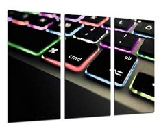 Tableau Moderne Photographique, Impression sur bois, Ordinateur, Clavier dordinateur, Apple, 97 x 62 cm, ref. 26526