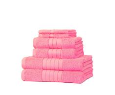 Dreamscene Supersoft 6 à la Main de Bain 100% Coton égyptien, Rose, 6 pièces Ensemble de Serviette Bale