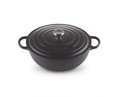 Le Creuset, Marmite Signature en Fonte ÃmaillÃ©e avec Couvercle, Ã 26 cm, Ronde, Compatible avec Toutes Sources de Chaleur (Induction Incluse), CapacitÃ© : 4 L, 4.255 kg, Noir