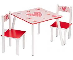 Kesper Table denfant CÅur avec 2 chaises, Bois, Multicolore, 30x30x15 cm