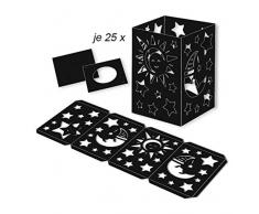 URSUS 2360090 Lot de 25 lanternes avec couvercle et fond en carton photo Noir 14 x 20 cm