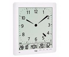 TFA-Dostmann Horloge Radio avec Horloge LCD analogique et Espace Climatique, Plastique, Blanc, 21Â x 3Â x 24Â cm