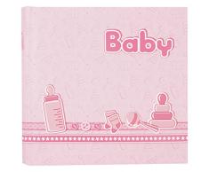 Zep BE2420P Photo Traditionnel Collection Baby Album Format 24x24 cm 40 Pages Bébé, Papier Laminé, Rose/Blanc, 25 x 25 x 3 cm