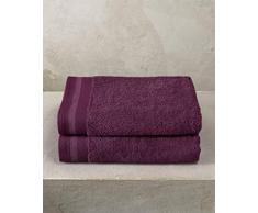 De Witte Lietaer Contessa Lot de 2 draps de Douche, Coton, Aubergine, 70x140 cm