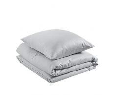 AmazonBasics Parure de lit lÃ©gÃ¨re en coton 135 x 200 cm / 80 x 80 cm, Gris tendre