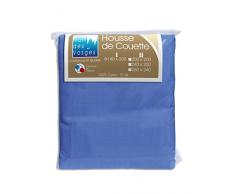 Nuit des Vosges 2104714 Cotoval Housse de Couette Uni Coton Bleu Nattier 140 x 200 cm