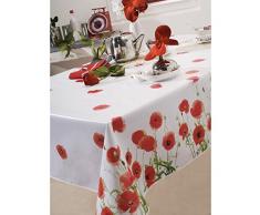Nappe toile cirÃ©e Ã¸ 140 cm Coquelicot red poppy
