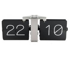 Karlsson KA5601BK Horloge Murale Flip Clock No Case, Noir, Chrome, Métal, 8,5 x 36 x 14 cm