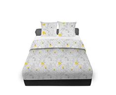 Soleil docre Lisa lit, Parure de Drap, Coton, Blanc, 240 x 300 cm