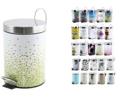 MSV Brest Green Poubelle à pédale 3 l avec Seau intérieur Amovible