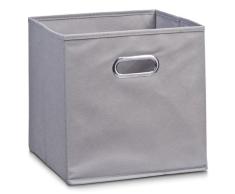 Zeller 14130 Boite de rangement en tissu gris, 28 x 28 x 28 cm