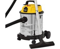 Syntrox Germany VC-1200W-20L-R Tornado Aspirateur industriel en acier inoxydable avec prise de courant 20 l