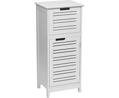 TENDANCE Miami MDF Porte Armoire 1Â tiroir sur le dessus, bois, Blanc, 36.5Â x 30Â x 83Â cm