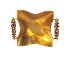 CHIO Centre de Table CarrÃ© avec 2 poignÃ©es, Aluminium et Plastique, Or