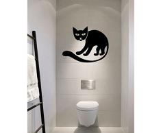 TATOUTEX Stickers Chat à la Longue Queue - Bleu Clair, L 104cm x H 80cm