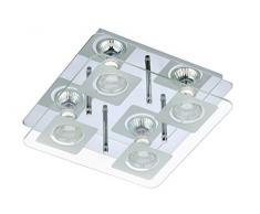 Briloner Leuchten 3514-048 plafonnier, Spots, Lampe Salon, Applique LED, Métal, GU10, 3 W, Chrome
