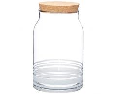 Kitchen Craft Natural Elements Bocal de récipient en Verre, Transparent, Grande, 4 Litre,